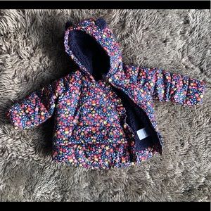 Baby Gap Girls Floral Kimono Puffer Jacket babyGap Size 12-18 Months